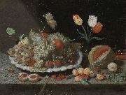 Jan Van Kessel Still life with grapes and other fruit on a platter France oil painting artist
